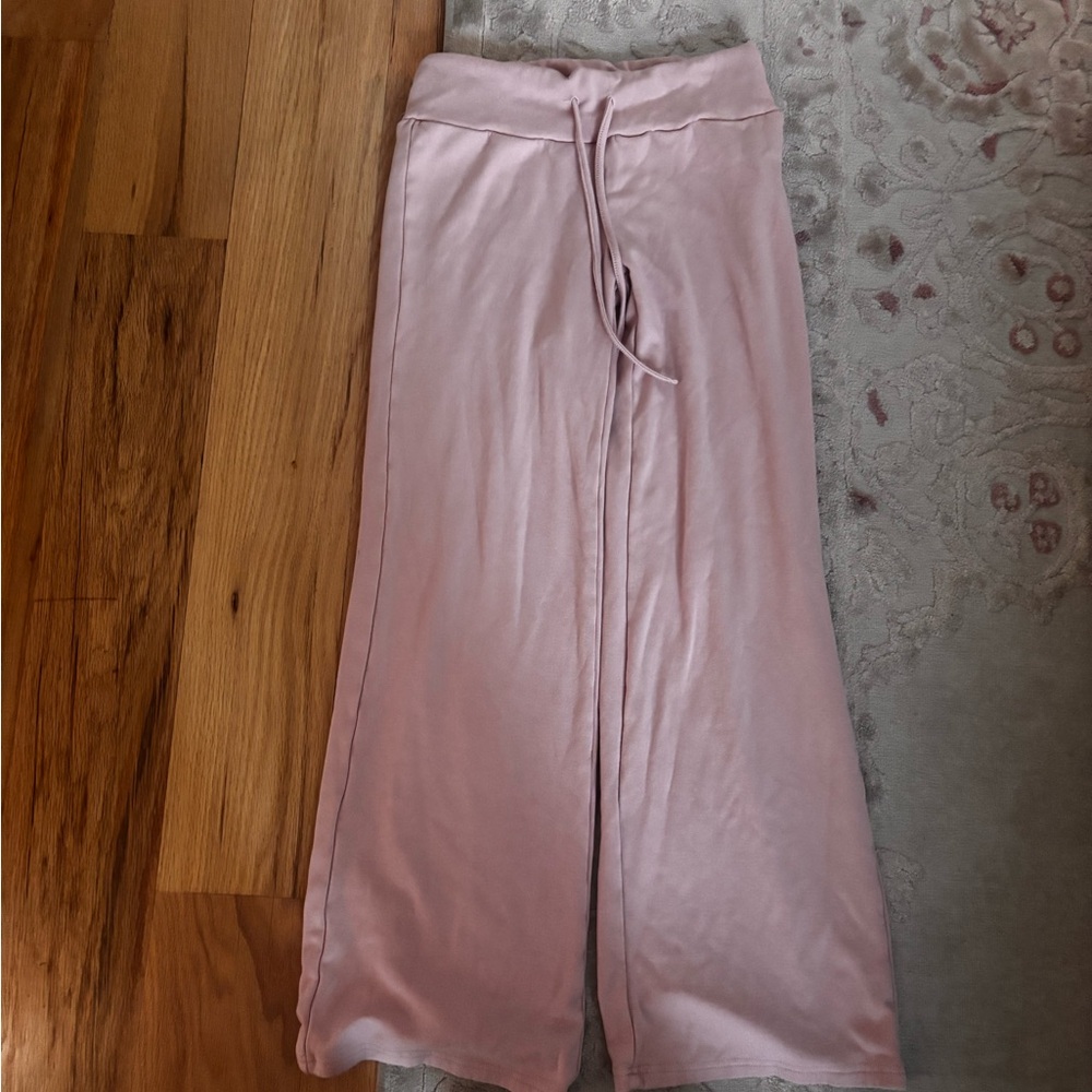 Pink Wide-Leg low rise Lounge Pants